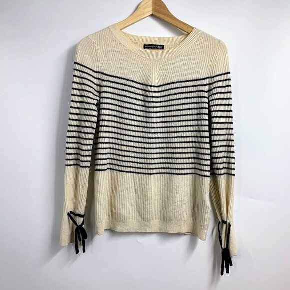 Banana Republic Flipucci Women's Merino/Cashmere Blend Tie Sleeve Sweater Size S - Picture 1 of 13